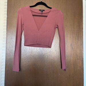 Long sleeve, Deep V crop top